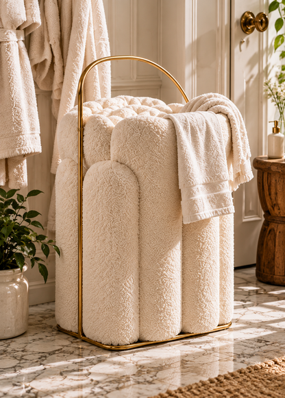 Doutergas Parisian Bouclé Gold Frame Laundry Hamper