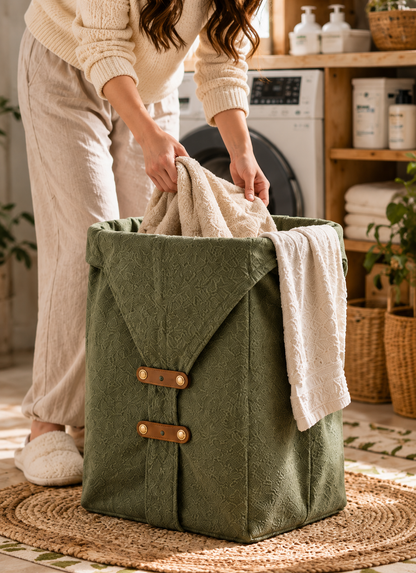 Doutergas Olive Heritage Fabric Laundry Hamper