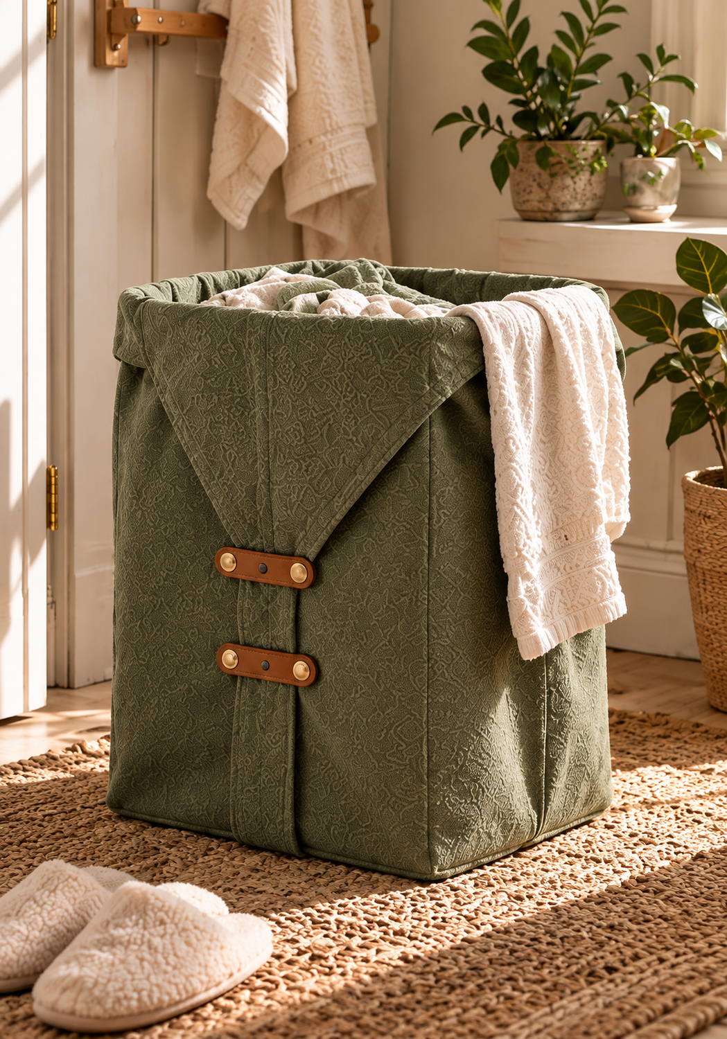 Doutergas Olive Heritage Fabric Laundry Hamper