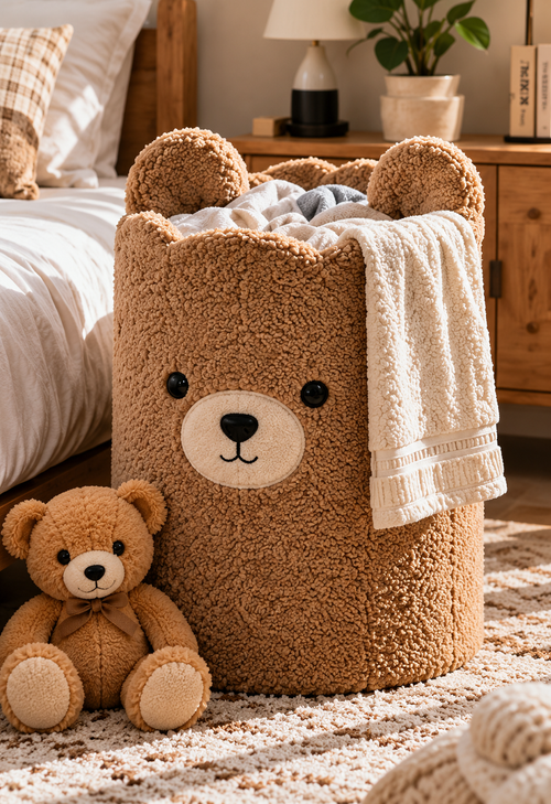 Doutergas Teddy Bear Plush Laundry Hamper